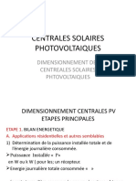 Centrales Solaires Photovoltaiques Dimensionnement