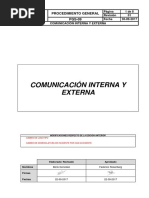 PGS-09-01 Comunicacion Interna y Externa