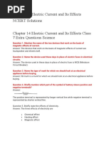 Chapter 14 Electric Current and Its Effects Class 7 Extra Questions Science