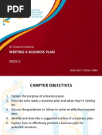 Writing A Business Plan: Week 6