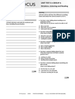 Focus2 2E Unit Test Dictation Listening Reading Unit6 GroupA