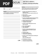 Focus2 2E Unit Test Dictation Listening Reading Unit6 GroupA