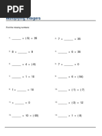 Multiplication Division Interger Question Print