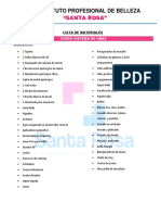 Lista de Materiales Manicure Spa