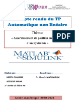 Compte Rendu TP de L'automatique Non Lineaire