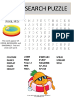 Swimming Pool Word Search Puzzle