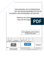 Reparacion Integral de TK Deprocesos Fuera de Res 785 Segun Informes de Ieq de Acuerdo Con Estandares Api 650-653 Memoria de Cálculo Base de Hormigón