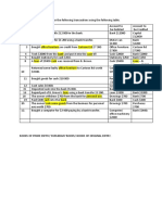 Prepare The Double Entries For The Following Transactions Using The Following Table