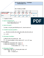 Corrigé D'ex Statistique