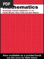 Mathematics Teaching School Subjects 11-19