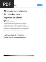 20 Temas Interesantes de Ciencias para Exponer en Clases - Toda Materia