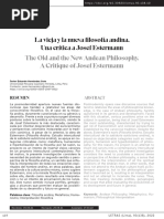 La Vieja y La Nueva Filosofia Andina Una