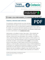 El Miedo A Las Enfermedades y La Ansiedad Ante La Salud