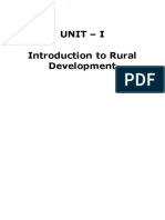 Unit - I Introduction To Rural Development