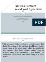 Mistake in Contract Formation and Void Agreement