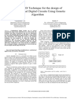 A Faster 2D Technique For The Design of Combinational Digital Circuits Using Genetic Algorithm