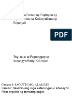 Ang Mga Paraan NG Pagtugon NG Mga Pilipino Sa Kolonyalismong Espanyol