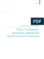 Tema 7 Formación, Desarrollo y Gestión Del Conocimiento en La Empresa