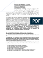 Derecho Procesal Civil I Curso de La U