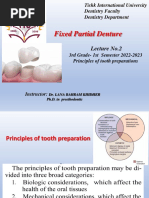 Principles of Tooth Preparation