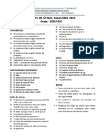 Lista de Segundo Grado Nuevo 2023