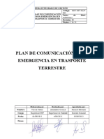 Ort-Sst-Pln-005 Plan de Comunicación para Emergencia en Transporte Terrestre