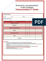 3° Grado - Exámen 2do Trimestre