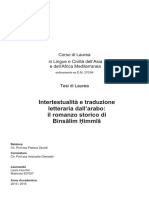 Intertestualità e Traduzione Letteraria Dall'Arabo