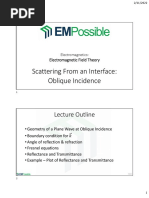 Lecture Scattering From An Interface Oblique Incidence