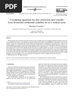 Correlating Equations For Free Convection Heat Transfer From Horizontal Isothermal Cylinders Set in A Vertical Array