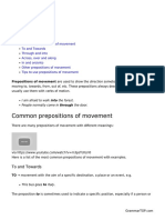 Prepositions of Movement