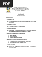 Cuestionario de Ciencias Naturales - 4to Grado A