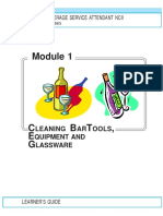 Cleaning Bar Tools, Equipment and Glassware, Module 1