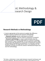 Method, Methodology & Research Design