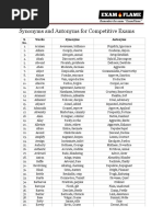 Synonyms and Antonyms For Competitive Exams