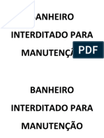 Aviso de Banheiro