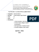 Avance de La Nutrición y La Industria Alimentaria