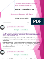 Aula. 9.2 - ÁGUAS DESTILADAS OU HIDROLATOS