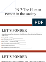 The Human Person in The Society