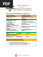 Reporte de Mantenimiento - Linyall, Enero