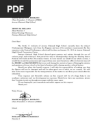 Letter of Request For Sir Jenny M. Relano