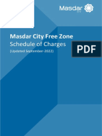 Masdar City Free Zone - Schedule of Charges 202287