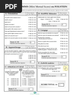 MMS (Mini Mental Score) Ou FOLSTEIN: Questionnaire Fragilité