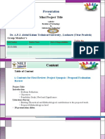 Mini Project Presentation PPT For First Presentation