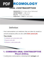 Pharcomology of Oral Contraception