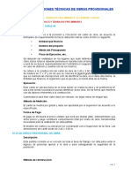 002 - Especificaciones Técnicas de Obras Provisionales