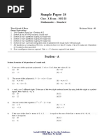 Maths Sample Paper