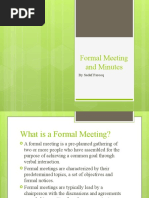 Formal Meeting and Minutes