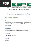 Diferencias Transmisiones CVT, Robotizadas y Multidisco