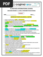 Revision Worksheet Matter